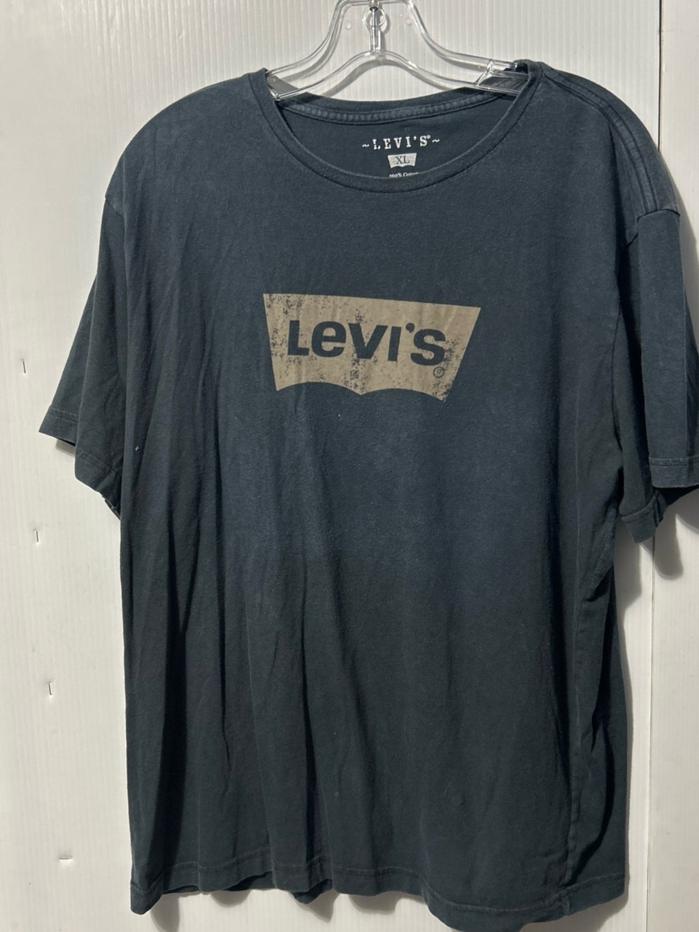 Levi's Men's Black T-Shirt with Tan Logo